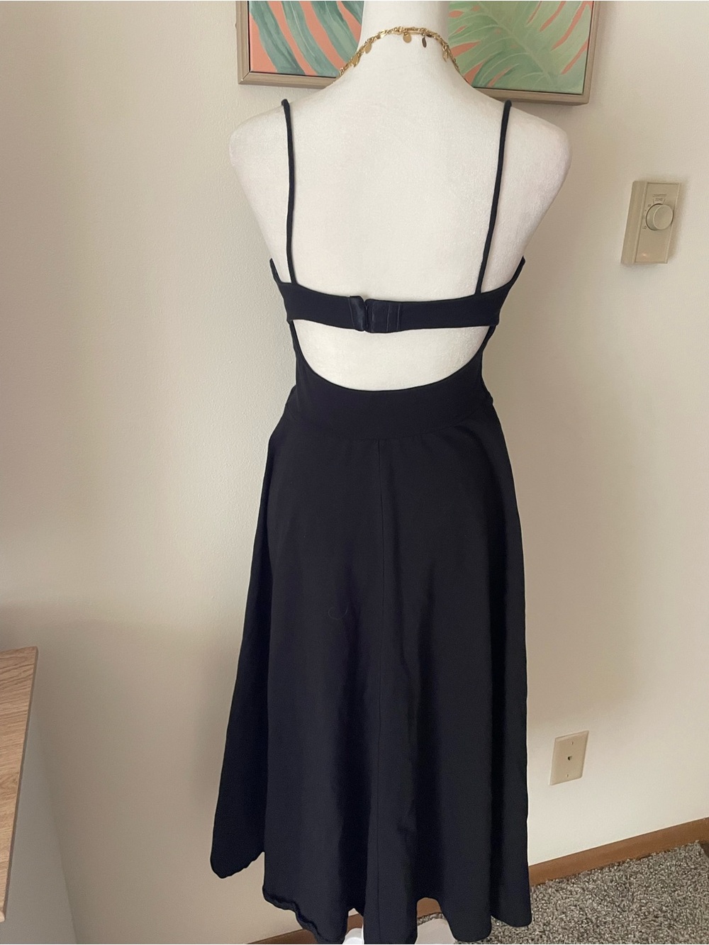 Reformation Serene Knit Organic Cotton Blend Midi Dress in Black Size Medium - Picture 7 of 7